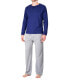 ფოტო #1 პროდუქტის Men's Knit Long Sleeve Pajama Set