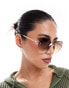 Фото #4 товара River island rimless gradient hexagon sunglasses in gold