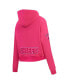 Women's Pink Kansas City Chiefs Triple Pink Cropped Fleece Pullover Hoodie