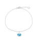 Фото #1 товара Sterling Silver Blue Inlay Opal Sea Shell Anklet