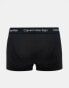 Calvin Klein Cotton Stretch 3 pack low rise trunk in green