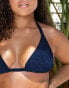 Wolf & Whistle X Malaika Terry Fuller Bust mix & match triangle bikini top in metallic cobalt blue