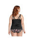 Plus Size Adjustable V-neck Underwire Tankini Swimsuit Top