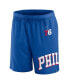 Men's Royal Philadelphia 76ers Free Throw Mesh Shorts