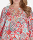 Plus Size Silky Floral Voile Top
