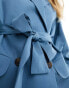 Фото #6 товара Extro & Vert Tall tie front blazer in blue co-ord