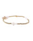 Non-Tarnishing Gold filled, 3mm Gold Ball and Mother Of Pearl Cross Stretch Bracelet