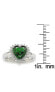 Suzy Levian Sterling Silver Cubic Zirconia Green Heart Halo Ring
