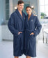 Фото #6 товара 100% Turkish Cotton Personalized Unisex Herringbone Bath Robe - Midnight Blue