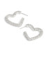 Faux Stone Pave Heart Hoop Earrings