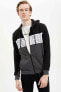 Фото #7 товара Толстовка Defacto Slim Fit Zip Hoodie Black N3620AZ20SP