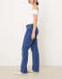 Фото #2 товара Object straight leg jeans with western stitching in medium blue