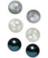 ფოტო #1 პროდუქტის Cultured Freshwater Pearl (8mm) 3 Stud Set in White, Grey & Peacock in Sterling Silver