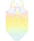 Фото #2 товара Big Girls Strappy All Over Print One Piece Swimsuit