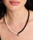 Фото #2 товара Gold-Tone Cubic Zirconia Black & White Beaded Pendant Necklace, 16" + 3" extender