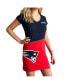 Фото #4 товара Women's Navy and Red New England Patriots Hooded Mini Dress