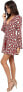 Фото #4 товара Stone Cold Fox 241248 Womens Kai Long Sleeve Wrap Dress Red Scarf Print Size 0