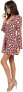 Stone Cold Fox 241248 Womens Kai Long Sleeve Wrap Dress Red Scarf Print Size 0