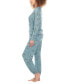 ფოტო #3 პროდუქტის Women's Printed Brushed Jersey Lounge Set