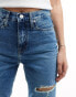 Фото #6 товара Calvin Klein Jeans high rise straight jeans in mid wash