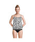 Фото #7 товара Women's D-Cup Blouson Tummy Hiding Tankini Swimsuit Top Adjustable Straps