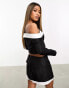 Фото #4 товара Missyempire bardot contrast top co-ord in monochrome