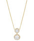 ფოტო #1 პროდუქტის Gold-Tone Cubic Zirconia Round Halo Pendant Necklace, 16" + 2" extender, Created for Macy's
