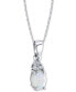 ფოტო #1 პროდუქტის Opal (1/3 ct. t.w.) & Diamond (1/20 ct. t.w.) 18" Pendant Necklace in 14k White Gold