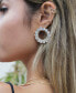 ფოტო #3 პროდუქტის Large Crystal and Gold Circle Stud Earrings