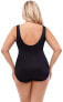 Фото #3 товара Miraclesuit 278196 Women Plus Size Tummy Control One Piece Swimsuit, Black, 16W