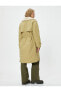 Пальто Koton Long Coat Faux Fur Trim Plush Lined Belted