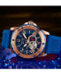 ფოტო #5 პროდუქტის Men's Automatic Marine Star Blue Silicone Strap Watch 45mm