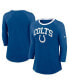 Фото #1 товара Women's Royal Indianapolis Colts Raglan 3/4 Sleeve T-Shirt