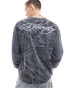 Ed Hardy long sleeve washed grey t-shirt with tiger head graphic