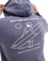 Rhythm lull fleece hoodie in navy Синий, W34 - фото #3