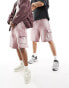 Фото #5 товара ASOS DESIGN unisex oversized cargo short with raw hem in washed pink