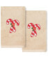 Фото #2 товара Christmas Candy Canes Embroidered 100% Turkish Cotton 2-Pc. Hand Towel Set