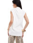 Pimkie tailored longline sleeveless blazer in white Optischweiß, M - фото #4