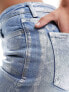 Only Jaci denim coated straight jeans in silver