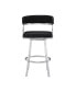 Фото #3 товара Saturn 26" Counter Height Swivel Gray Artificial leather and Brushed Stainless Steel Bar Stool