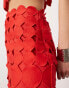 Фото #5 товара ASOS EDITION statement circle detail midi skirt co-ord in red