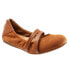 Softwalk Sierra S1962-242 Womens Brown Leather Slip On Mary Jane Flats Shoes