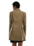 ASOS DESIGN pleated nipped waist blazer in khaki