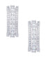 ფოტო #1 პროდუქტის Cubic Zirconia Triple Row Half Hoop Silver Plate Earrings