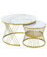 Фото #10 товара Golden framed marble nesting coffee tables, set of 2