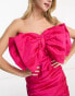 Фото #6 товара Forever New fallen shoulder bow mini dress in pink