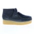 Фото #1 товара Clarks Wallabee Wedge 26163280 Womens Gray Suede Lace Up Chukkas Boots