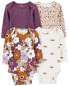 Фото #17 товара Baby 4-Pack Long-Sleeve Floral & Polka Dot Bodysuits 6M