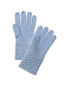 Фото #1 товара Forte Cashmere Texture Crystal Cashmere Gloves Women's Blue