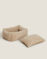 Faux shearling pet bed